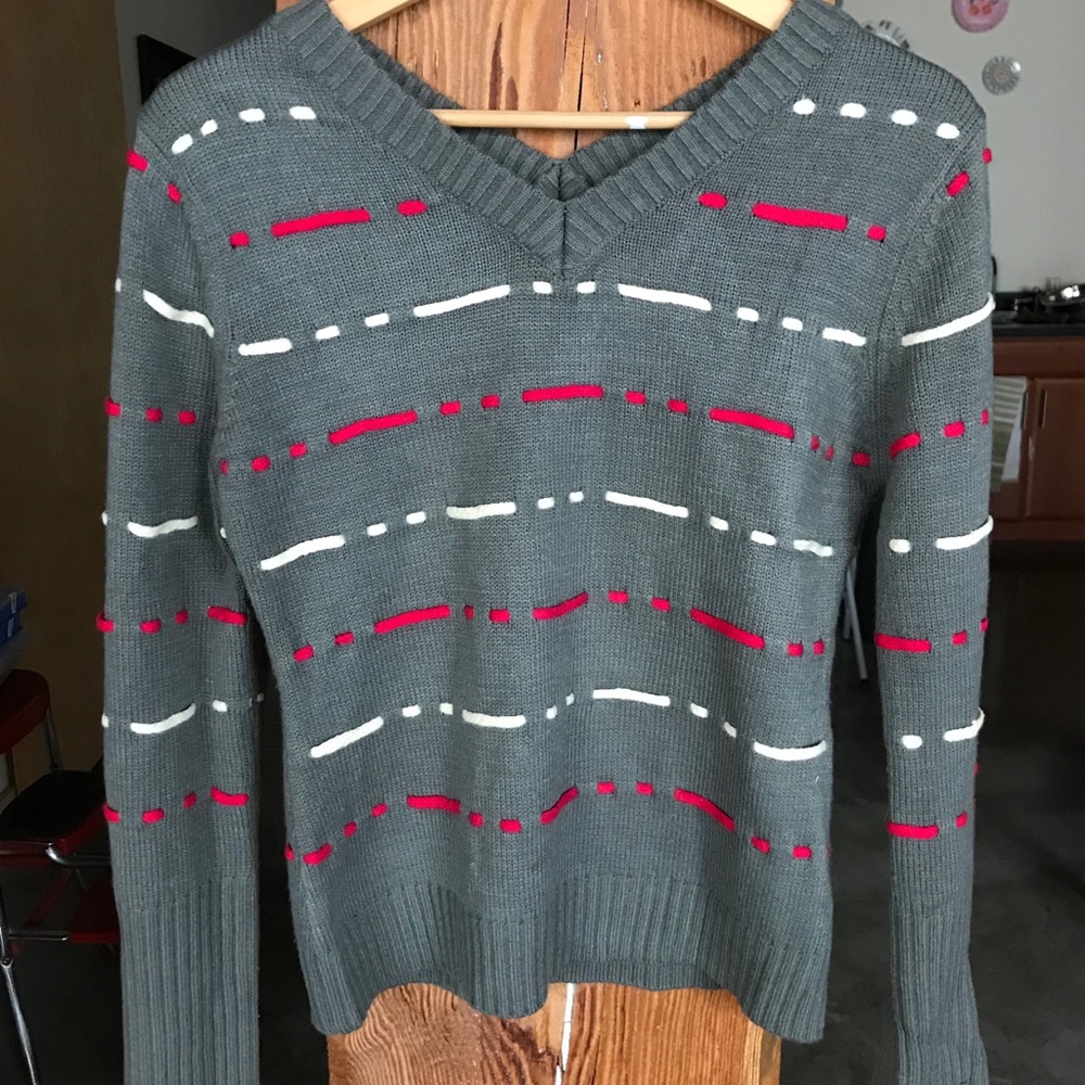 NWOT Tulle Running Stitch Sweater, Medium